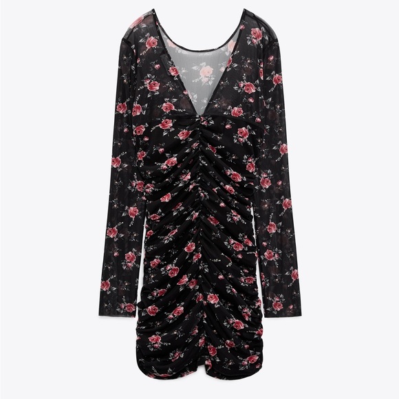 Zara Floral Print Tulle Mini - Picture 3 of 12